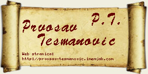 Prvosav Tešmanović vizit kartica